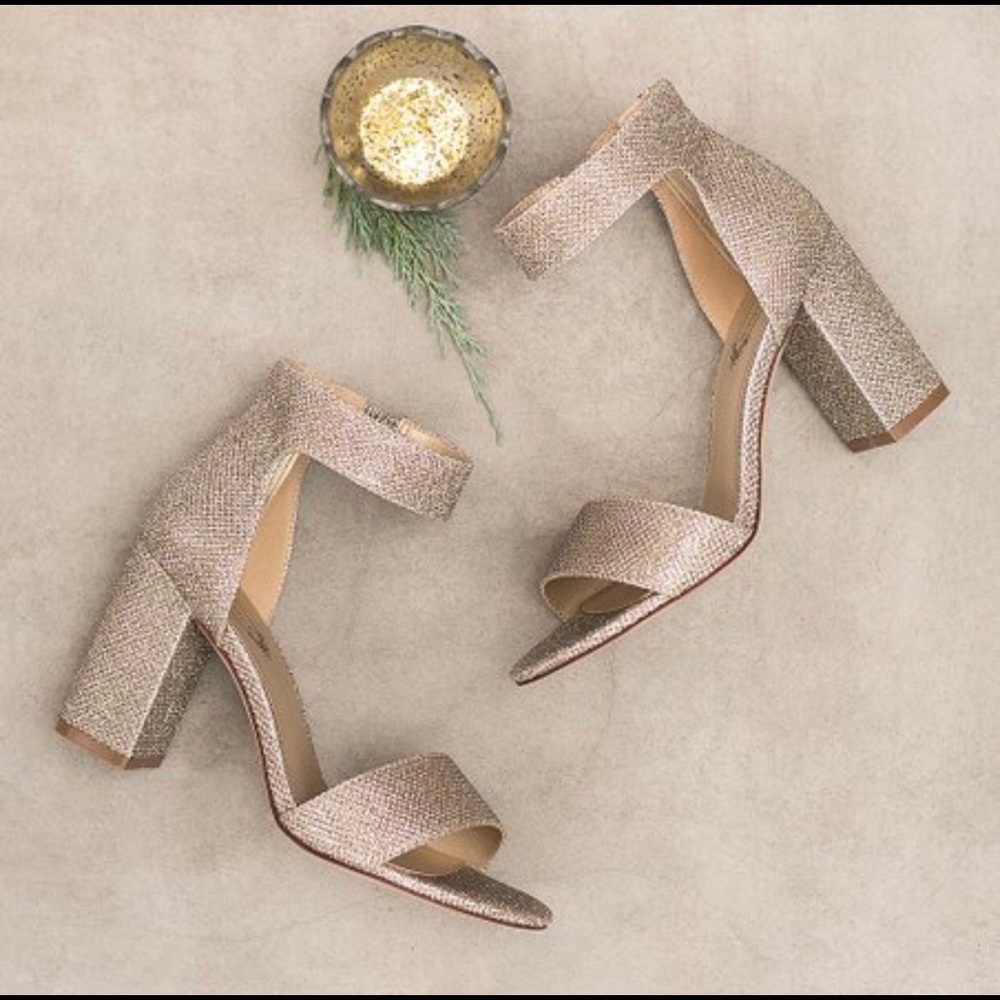 Joyfolie women’s LIRAH heels Gold sandals 10.5 NEW